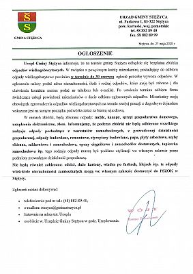 Grafika Bezpłatna zbiórka odpadów wielkogabarytowych